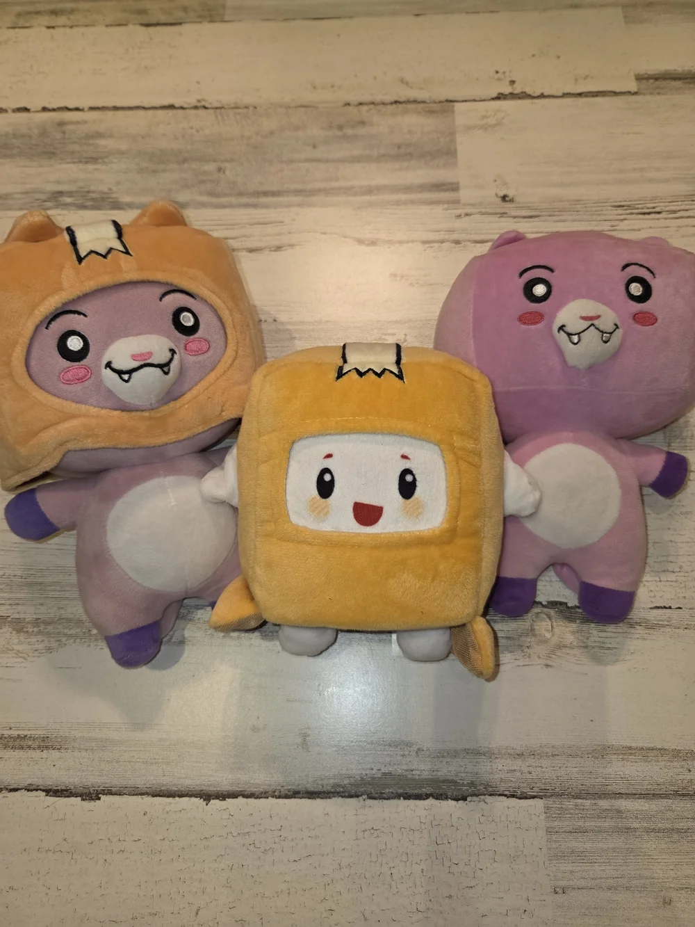LankyBox Plush Character Set - Soft Kids Stuffed Animals Lot Of 3 Foxy Boxy